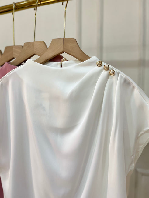 Women Elegant O-Neck Satin Casual Tops